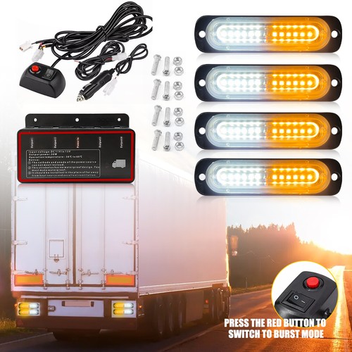 4pcs led white amber - white,